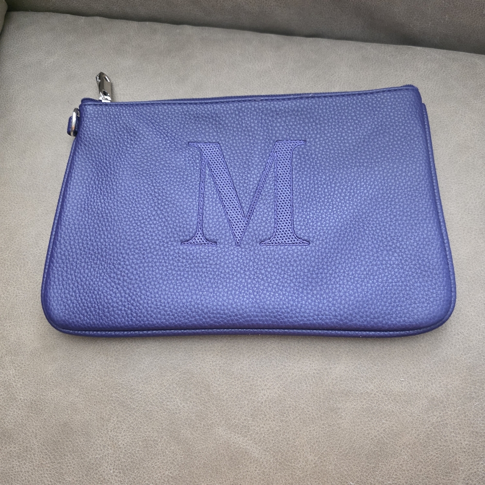 Purple Leather Pouch with M Monogram